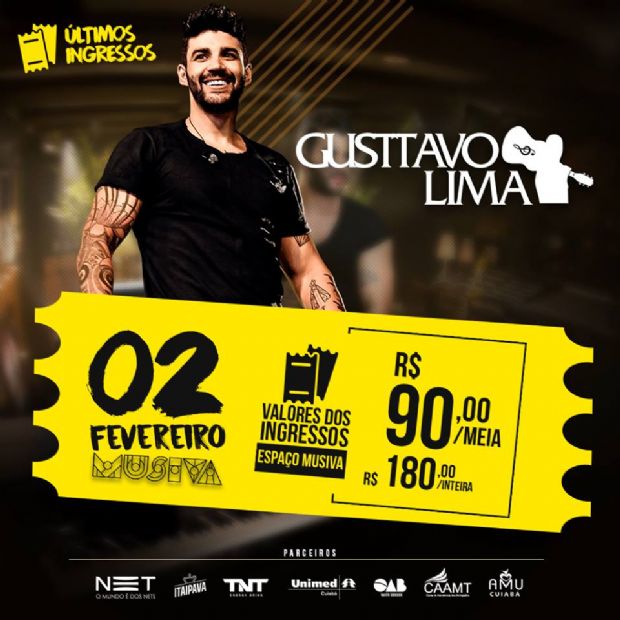 Gusttavo Lima volta a Cuiab nesta sexta e promete lotar a Musiva; ltimos ingressos!