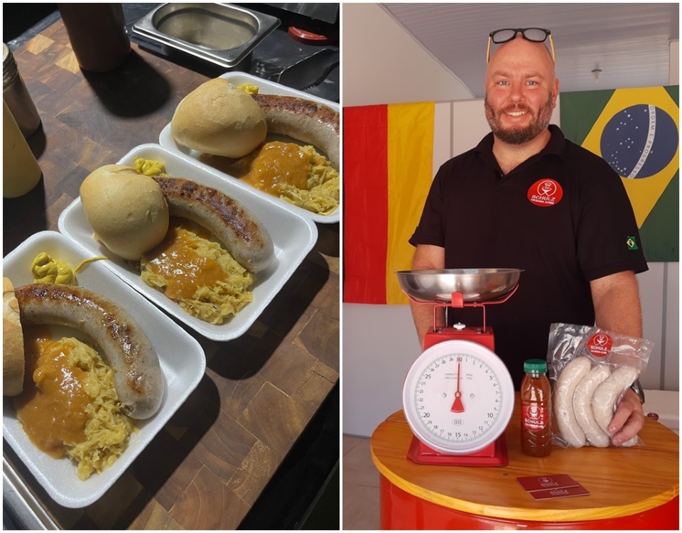 H 11 meses em Cuiab, alemo vende salsicho artesanal e lanches tradicionais da Alemanha